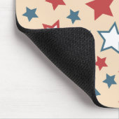 Rote und blaue Sterne, 4. Juli, beiger Hintergrund Mousepad (Ecke)