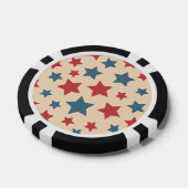 Rote und blaue Sterne, 4. Juli, beiger Hintergrund Pokerchips (Einzeln)