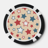 Rote und blaue Sterne, 4. Juli, beiger Hintergrund Pokerchips (Rückseite)