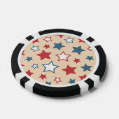 Rote und blaue Sterne, 4. Juli, beiger Hintergrund Pokerchips (Einzeln)