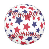 Rote und blaue Sterne, 4. Juli, weißer Hintergrund Baseball (Rückseite)