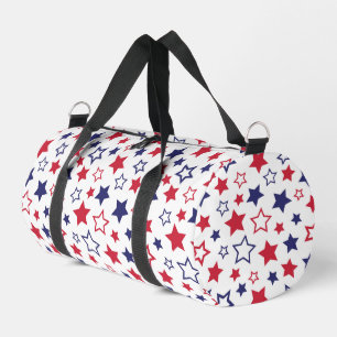 Rote und blaue Sterne, 4. Juli, weißer Hintergrund Duffle Bag