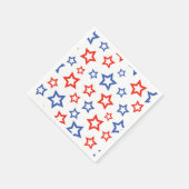 Rote und blaue Sterne Minimalistisches Muster Papp Serviette (Ecke)