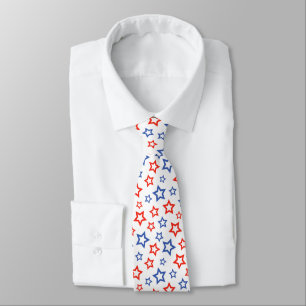 Rote und blaue Sterne Minimalistisches patriotisch Krawatte
