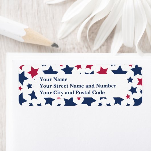 Rote und Blaue Sterne - Muster der amerikanischen (Insitu)