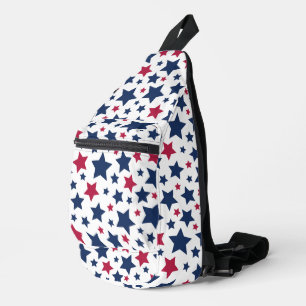 Rote und Blaue Sterne - Muster der amerikanischen  Crossbody Bag