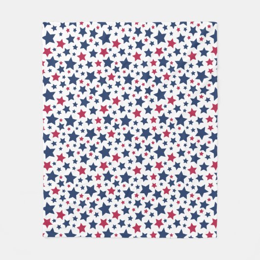 Rote und Blaue Sterne - Muster der amerikanischen  Fleecedecke (Vorderseite)