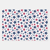 Rote und Blaue Sterne - Muster der amerikanischen  Geschenkpapier Set (Vorderseite)