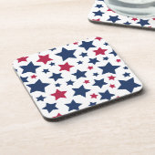 Rote und Blaue Sterne - Muster der amerikanischen  Getränkeuntersetzer (Linke Seite)