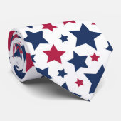 Rote und Blaue Sterne - Muster der amerikanischen Krawatte (Gerollt)