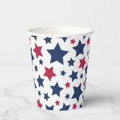 Rote und Blaue Sterne - Muster der amerikanischen Pappbecher (Rückseite)