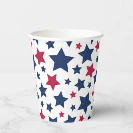 Rote und Blaue Sterne - Muster der amerikanischen Pappbecher