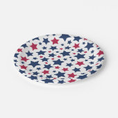 Rote und Blaue Sterne - Muster der amerikanischen  Pappteller (Schrägansicht)