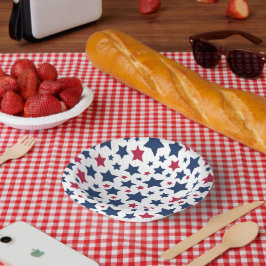 Rote und Blaue Sterne - Muster der amerikanischen Pappteller