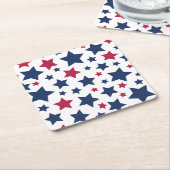 Rote und Blaue Sterne - Muster der amerikanischen Rechteckiger Pappuntersetzer (angewinkelt)