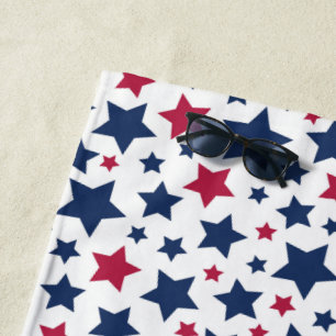 Rote und Blaue Sterne - Muster der amerikanischen  Strandtuch
