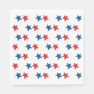 Rote und blaue Sterne patriotisch/Juli 4. Serviette
