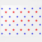 Rote und blaue Sterne - Sternenmuster Fleecedecke (Vorderseite (Horizontal))