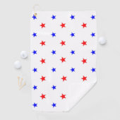 Rote und blaue Sterne - Sternenmuster Golfhandtuch (Insitu)