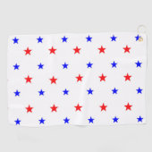 Rote und blaue Sterne - Sternenmuster Golfhandtuch (Horizontal)