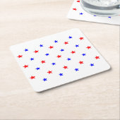 Rote und blaue Sterne - Sternenmuster Rechteckiger Pappuntersetzer (angewinkelt)