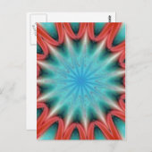 Rote und blaue Sternexplosion Postkarte (Vorne/Hinten)