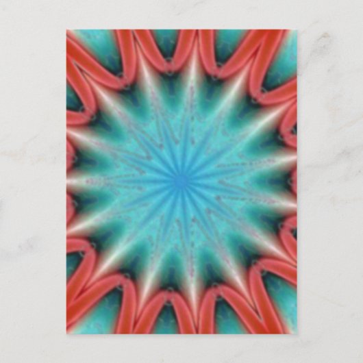 Rote und blaue Sternexplosion Postkarte (Vorderseite)