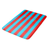 Rote und blaue Streifen Badematte (Schrägansicht)