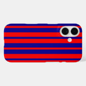Rote und blaue Streifen Case-Mate iPhone Hülle (Rückseite (Horizontal))