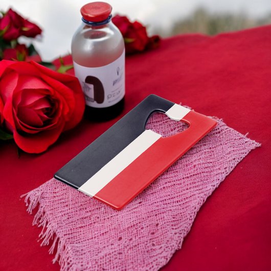 Rote und blaue Streifen Geldbeutel Flaschenöffner