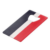 Rote und blaue Streifen Geldbeutel Flaschenöffner (Vorderseite Schrägansicht)