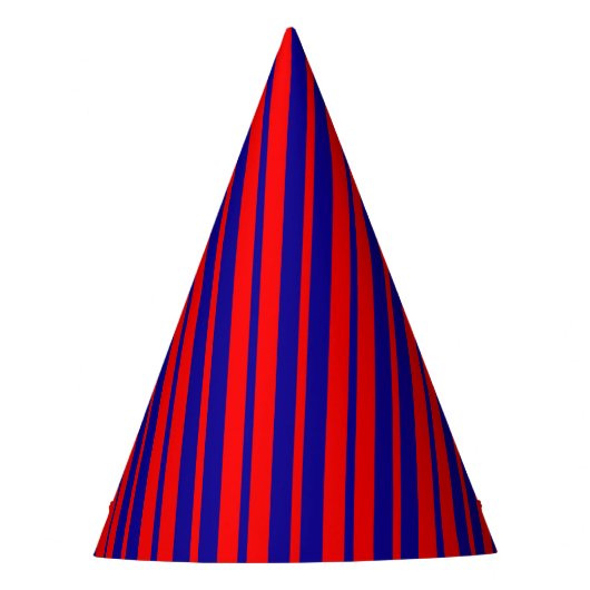 Rote und blaue Streifen Partyhütchen (Vorderseite)