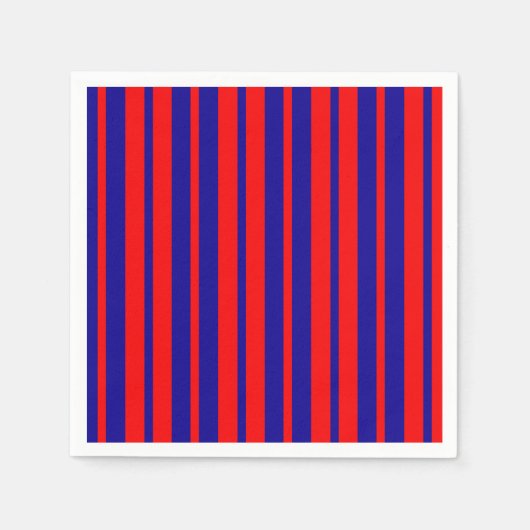 Rote und blaue Streifen Serviette (Vorderseite)