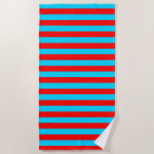 Rote und blaue Streifen Strandtuch (Vorderseite)