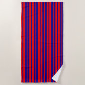 Rote und blaue Streifen Strandtuch (Vorderseite)