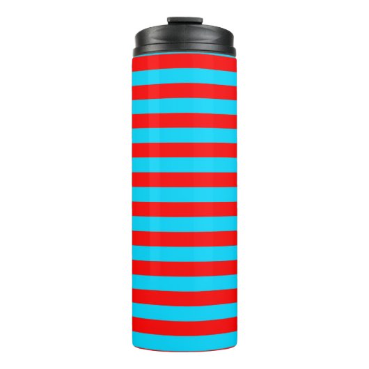 Rote und blaue Streifen Thermosbecher (Vorderseite)