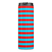 Rote und blaue Streifen Thermosbecher (Rückseite)