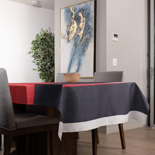 Rote und blaue Streifen Tischdecke