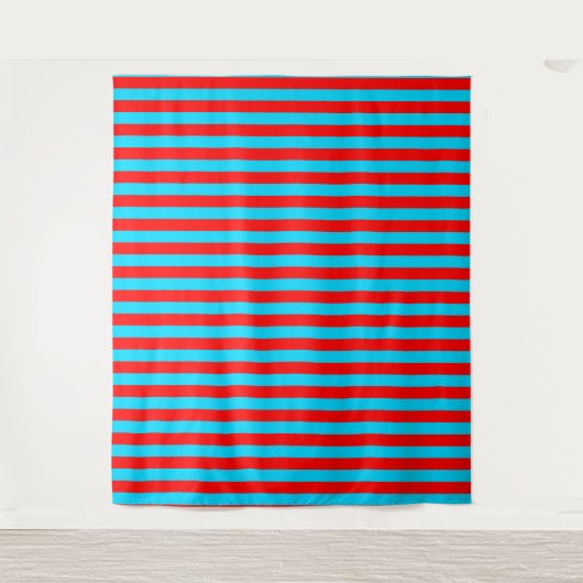 Rote und blaue Streifen Wandteppich (Vorderseite)