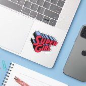 Rote und blaue Supergirl-Logo Aufkleber (Laptop mit iPhone)
