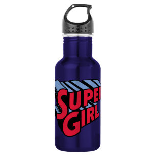 Rote und blaue Supergirl-Logo Edelstahlflasche