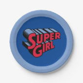 Rote und blaue Supergirl-Logo Pappteller (Vorderseite)