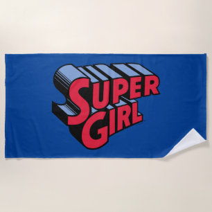 Rote und blaue Supergirl-Logo Strandtuch