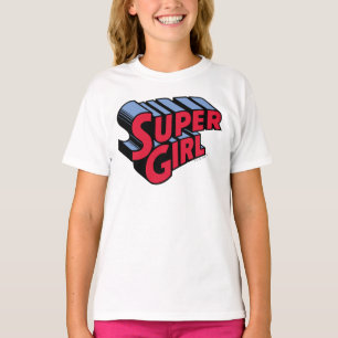 Rote und blaue Supergirl-Logo T-Shirt
