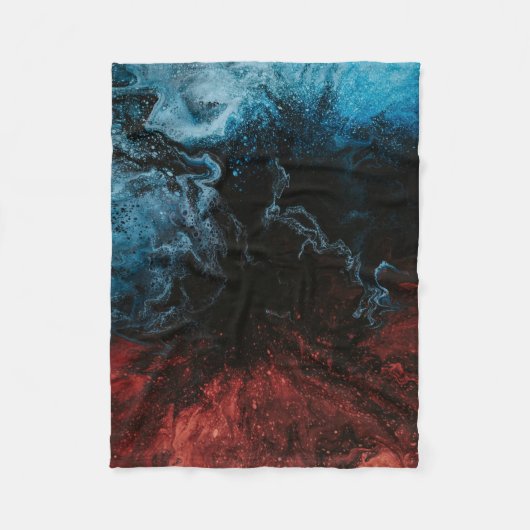 Rote und blaue Tapete Fleecedecke (Vorderseite)