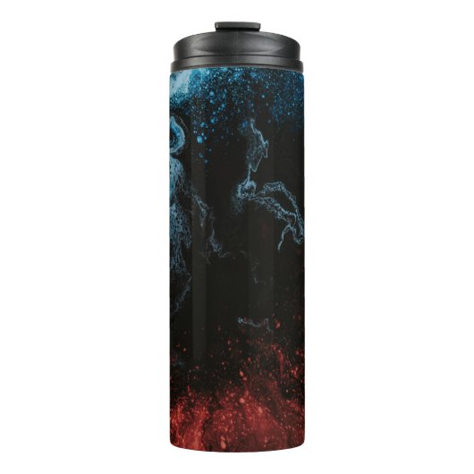 Rote und blaue Tapete Thermosbecher (Vorderseite)