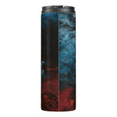 Rote und blaue Tapete Thermosbecher (Rückseite)