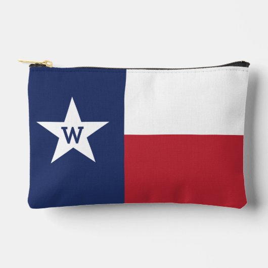 Rote und blaue Texas-Flagge Zubehörtasche (Vorderseite)