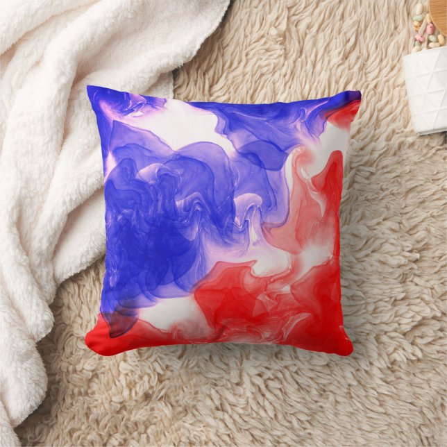 Rote und blaue Tinte Kissen (Decke)
