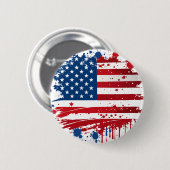 Rote und blaue Wasserfarbe-Spritzer-Amerikanische Button (Vorne & Hinten)